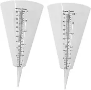 Mipcase 2Pcs Rain Gauge Transparent Rainfall Measuring Cup with Easy Read Scale for Outdoor Use for Garden Lawn and Meteorological Statistics