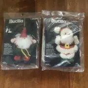 2 Bucilla Ornament Kits Fuzzy Gnome #48628 Fuzzy Santa #48627 Unopened