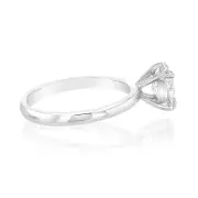 Luminesce Lab Grown 14ct White Gold 1 Carat Certified Oval Solitaire Engagement Ring, Q