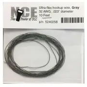 NCE Gray Ultraflex Wire ~ 32AWG ~ 10 Feet ~ 5240258 ~NEW