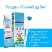 Tongue Cleaning Gel Set with Soft Brush for Effective Oral Care 50g