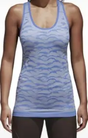 NEW Sz M Adidas Ultra PY Climalite Fitted Fit Seamless Reflective Blue Tank Top