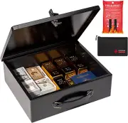 Fireproof Document Box with Key Lock & Fireproof Money Bag & Fire Blankets,Fire