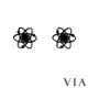 【VIA】個性系列 原子造型白鋼耳釘 造型耳釘 黑色