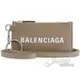 【全新現貨】BALENCIAGA 巴黎世家 594548 品牌LOGO斜背頸掛牛皮證件零錢包.大象灰現金價$8,800