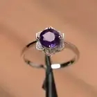 Lotus Design Purple Amethyst Ring 925 Silver Amethyst Unique Jewelry And Ring