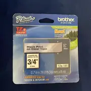 NEW Brother, P-touch, TZ-141, 3/4" Black Print on Clear Laminated Tape