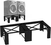 SKM 2-in-1 Washer & Dryer Pedestal Stand 29" - Universal Steel Laundry Base Raiser for 4.8-5.3 cu. ft. Machines, Space-Saving Design with Sturdy Support, Black