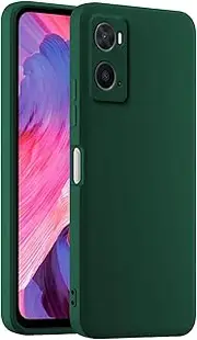 [HULLIN] Colourful Silicone Mobile Phone Case, Suitable for Oppo A76 / Oppo A96 (6.56 Inches) - Dark Green