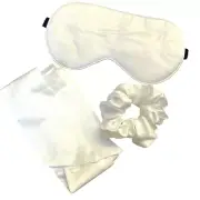 100% Pure Mulberry Silk double sides mask eye mask headband hair tie ring White