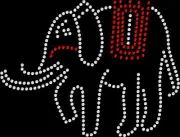 Rhinestone Bling Sparkle Iron On Transfer DIY Crystal Silver Red Elephant