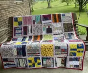 QUILT PATCHWORK throw size 55" x 74" cotton handmade
