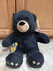 New Build a Bear Black Midnight Teddy II Plush Bear W/Lifetime Paw Pass