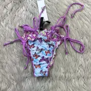 NWT Urban Outfitters Women's S Mixed Print Strappy Bikini Bottom Butterfly Flora