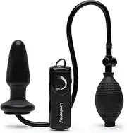 Lovehoney Vibrating Inflatable Butt Plug - 4.5 Inch Butt Plug - Wired Remote Control for Adjustable Anal Stimulation - Easy to Use Anal Bulb Pump - Black