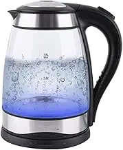 Portable Electric Glass Kettle 1.8l Blue Led Light 2200w Fast Heating Countertop Tea Maker Hot Water Dispensers Boiler Auto Shut-Off Boil Dry Protection (A) lofty ambition KeYJ
