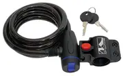 M-Wave Bike Lock Cable Spiral with Key and Clip-On Bracket For Seatpost
