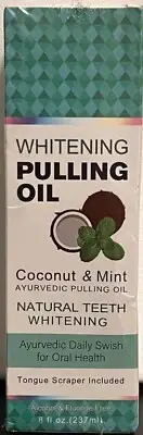 Whitening Pulling Oil Teeth Whitening w/Coconut & Peppermint Oil Free Shipping