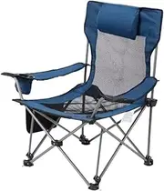 Camping Chairs Portable Camping Chair Arm Folding Camp Beach Seat with Cup Holder Picnic Chair Leisure Fishing Chair Portable Folding Chair (Color : Blue)