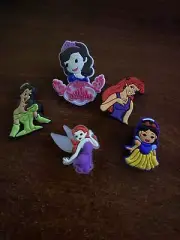 5pcs Disneys Princess Sofia The First Snow White Fairy Ariel Belle Croc Pin Char