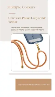 Universal Phone Strap w/tether| Long Strap| Double Hooks|Single Hook||Adjustable