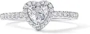 [PAVOI] 14K Gold Plated Halo Ring | Heart Ring for Women | Square Round Promise Ring