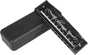 Woodwind Instrument C Key Mouth Organ Educational Music Harmonica 10 Hole 20 Tone Stainless Steel Cover Harmonica for Beginners/Students/Teaching/Friends Gift