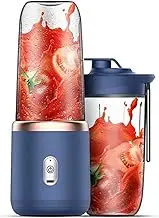 Daseeme Mini Mixer 40W Juice Blender mini Portable Quick Blender Cup Personal Size USB Double Cup Blue