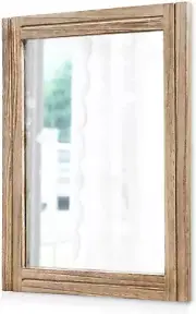 Rustic Mirrors for Wall Large 26"X18" Rectangle Wood Frame Mirror Farmhouse Bedr