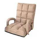 SOGA Fabric Lazy Boy Chaise Lounge Recliner Sofa Bed Floor Armchair Khaki