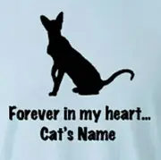 Siamese Cat Forever in my heart w/ name Pillow choice size color