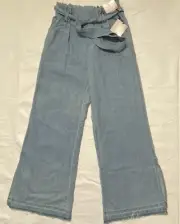 Happily Grey Paperbag Wide Leg Jeans Size Small Lightweight Pants High Rise NWT