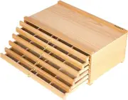 6-Drawer Artist Supply Storage Box Portable Foldable Beech Wood