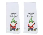 2Pcs Christmas Towels, Dish Towels, Kitchenware Christmas Decorations,Green Hat
