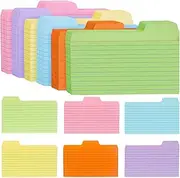 Koogel 252 PCS Tabbed Index Cards, Colorful 3 x 5 Inch Flash Card Dividers Cards Ruled Notecards with Tab for Learning Note Taking To Do List