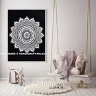 Bohemian Ombre Mandala Tapestry Black and White Wall Hanging Cotton Indian Throw