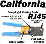RJ45 RJ11 RJ12 6P6C 4C Cable Connector Plug Crimping Cutter Stripper Tool 8P8C
