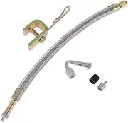 X AUTOHAUX 1 Set 45 Degree Copper Tire Valve Extension with Flexible Stainless Steel 250mm Tire Valve Stem Extension for Car Motorcycle RV Truck Bike