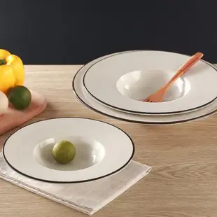 創意陶瓷餐盤意大利面盤盤子西式草帽盤圓形盤陶西式餐盤湯盤盤子