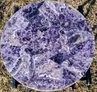 21" Amethyst Stone Random Coffee Side Table Top Inlay Work Hallway Decor Gifts