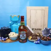 Father's Day Scotch Hamper with Honeycomb & Truffles For Him - Large - Edible Blooms