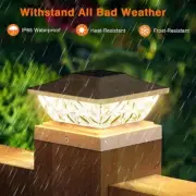 Solar Powered LED Deck Post Light Garden Cap Square Fence Lamp Landscape M7K7