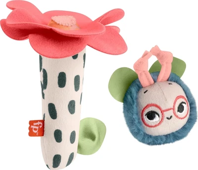 Fisher-Price Baby Toys Planet Friends Shake 'N Rattle Busy Bee Sensory Plush ...