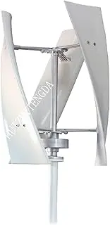 HUIZHITENGDA 5000W Vertical Permanent Maglev Wind Turbine Generator, High Efficiency Free Energy Turbine Generator with MPPT Controller for Home Camping(White,12V 24V 48Voptional)