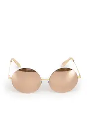 Gold Mirror Round Sunglasses