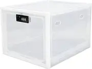 Lock Box, Plastic Refrigerator Storage Cabinet for Medication with Combination Lock, Home Security (White and Transparent Frame)