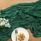 Cheesecloth Table Setting Sewn Edge Runner Bohemian Style Gauze Wedding Party