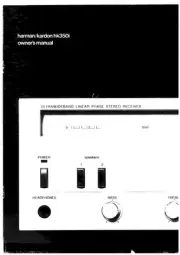 Harman Kardon HK-350-I Receiver Owners Manual