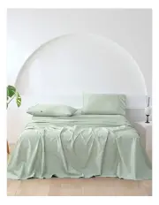 [Essn] 500 Thread Count Single Bed Sheet Set in Sage