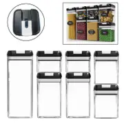 7 Pieces Plastic Food Storage Containers with Easy Lock Lids for Kitchen Pantry Organization and Storage -Black Lid
